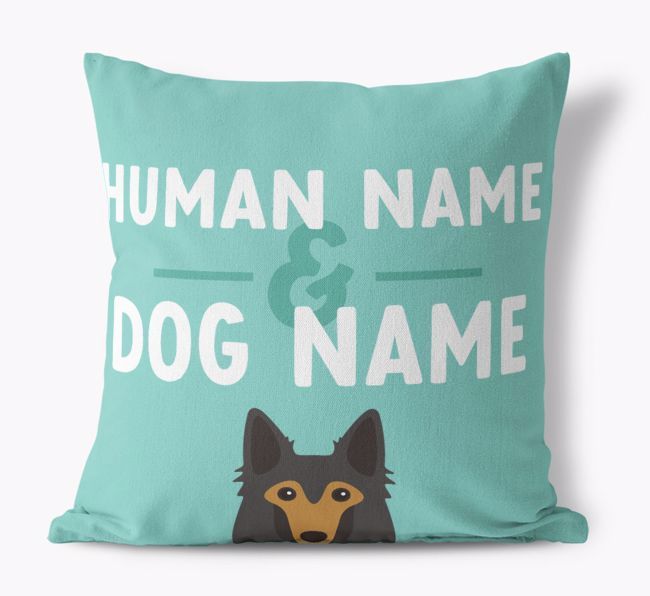 Human And Pet Name: Personalised {breedFullName} Canvas Cushion